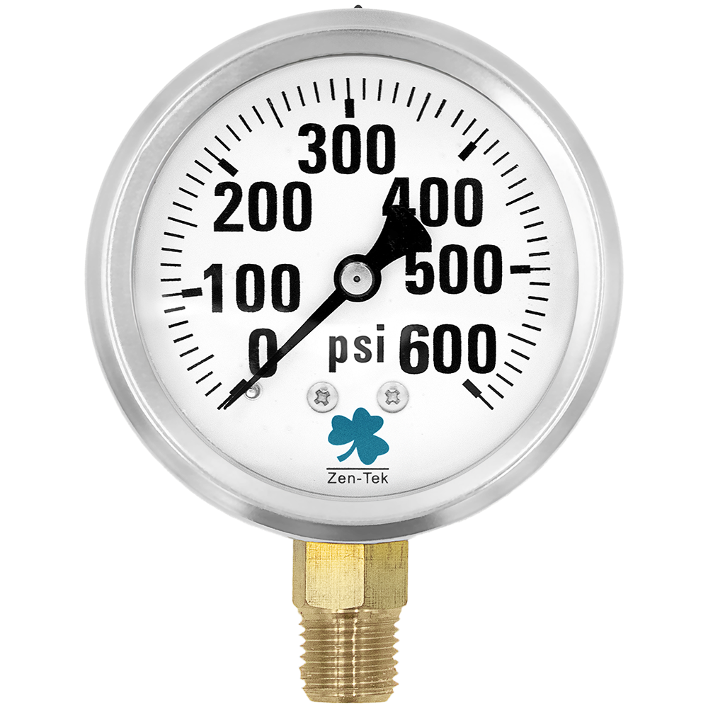 Zenport Zen-Tek Pressure Gauge LPG600 Liquid Glycerin Filled Pressure Gauge, 0-600 Psi (image for) Zenport Zen-Tek Pressure Gauge LPG600 Liquid Glycerin Filled Pressure Gauge, 0-600 Psi